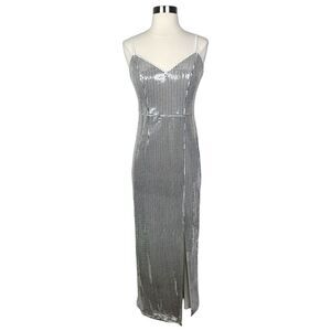Vince Camuto Ivory Silver Sequin Gown - Size 6